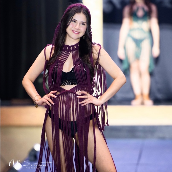 Handmade Macrame Crochet Midi Dress - Picture 7 of 10